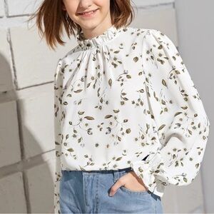 SHEIN White Floral Kids Blouse